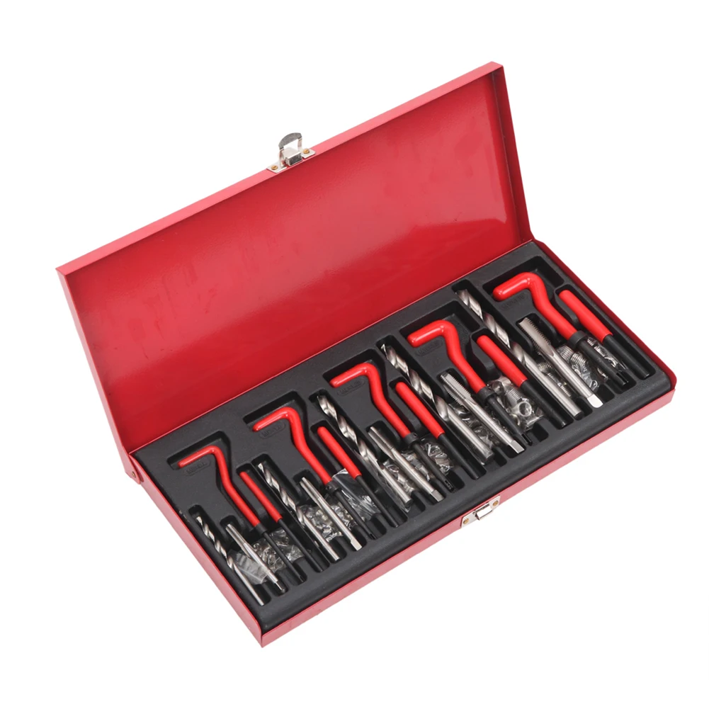 

131pcs Thread Repair Kit Restoring Damaged Threads for Engine and Automotive Repairing Tool Sets with 110 wire thread inserts