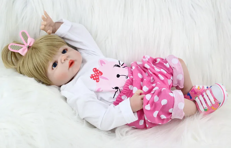 Полностью силиконовая кукла реборн BZDOLL 55 см игрушки для новорожденных принцесс