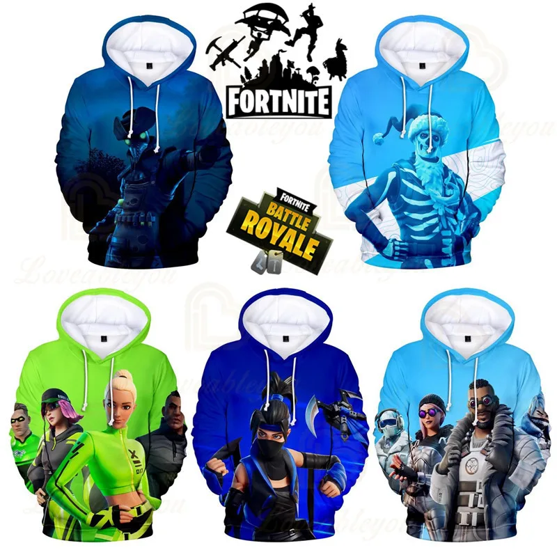 

Fortnite 8 To 19 Years Kids Battle Royale Sweatshirt Cartoon Tops Teen Clothes Men Women Game Hero 3D Printed Hoodie Boys Girls