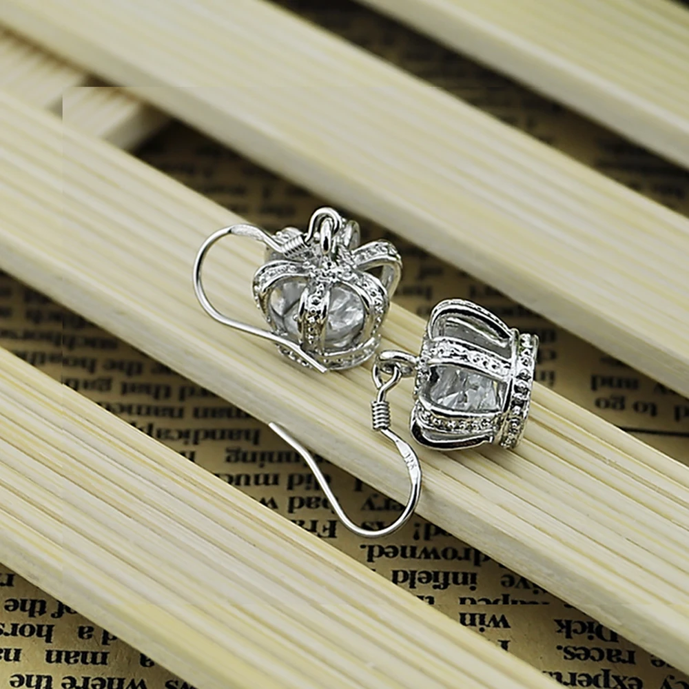 Женские серьги гвоздики из серебра 925 пробы с цирконом|earring frame|earring 925earring discs |