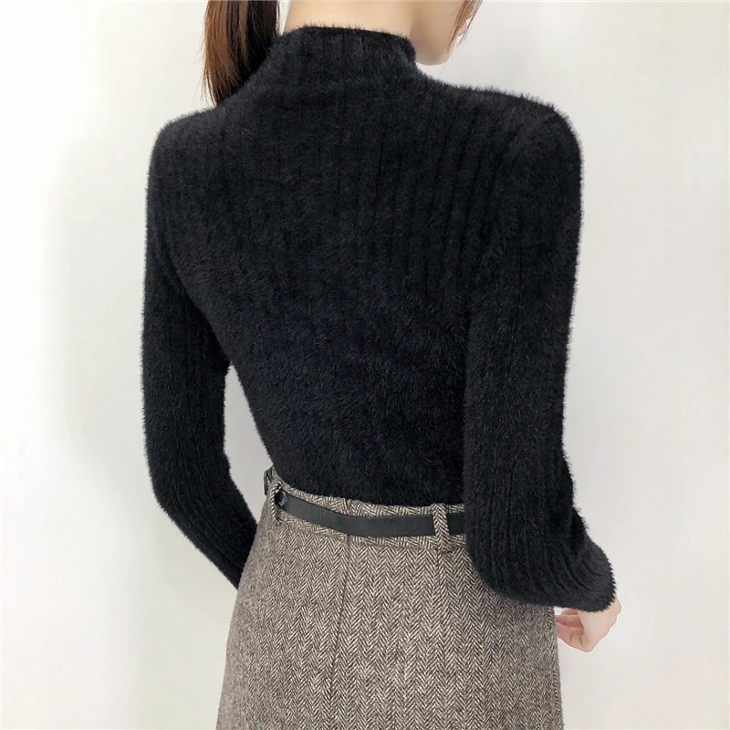 Норковый бархатный свитер женский пуловер осень зима новые корейские топы с