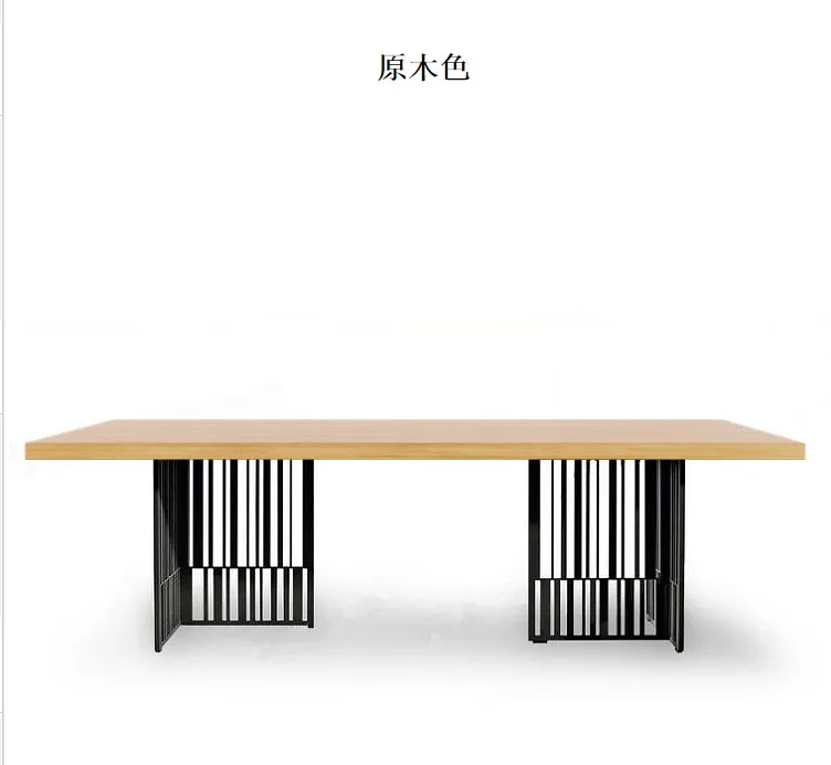 Big Wooden dining table set comedor sillas de Nordic modern iron leg mesa muebles madera jantar CD260 | Мебель
