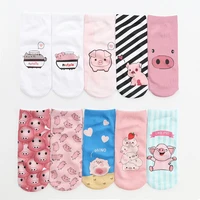 japanese kawaii cartoon pig peanut butter 3d digital print flower women socks korean harajuku pink unicorn cute socks22509