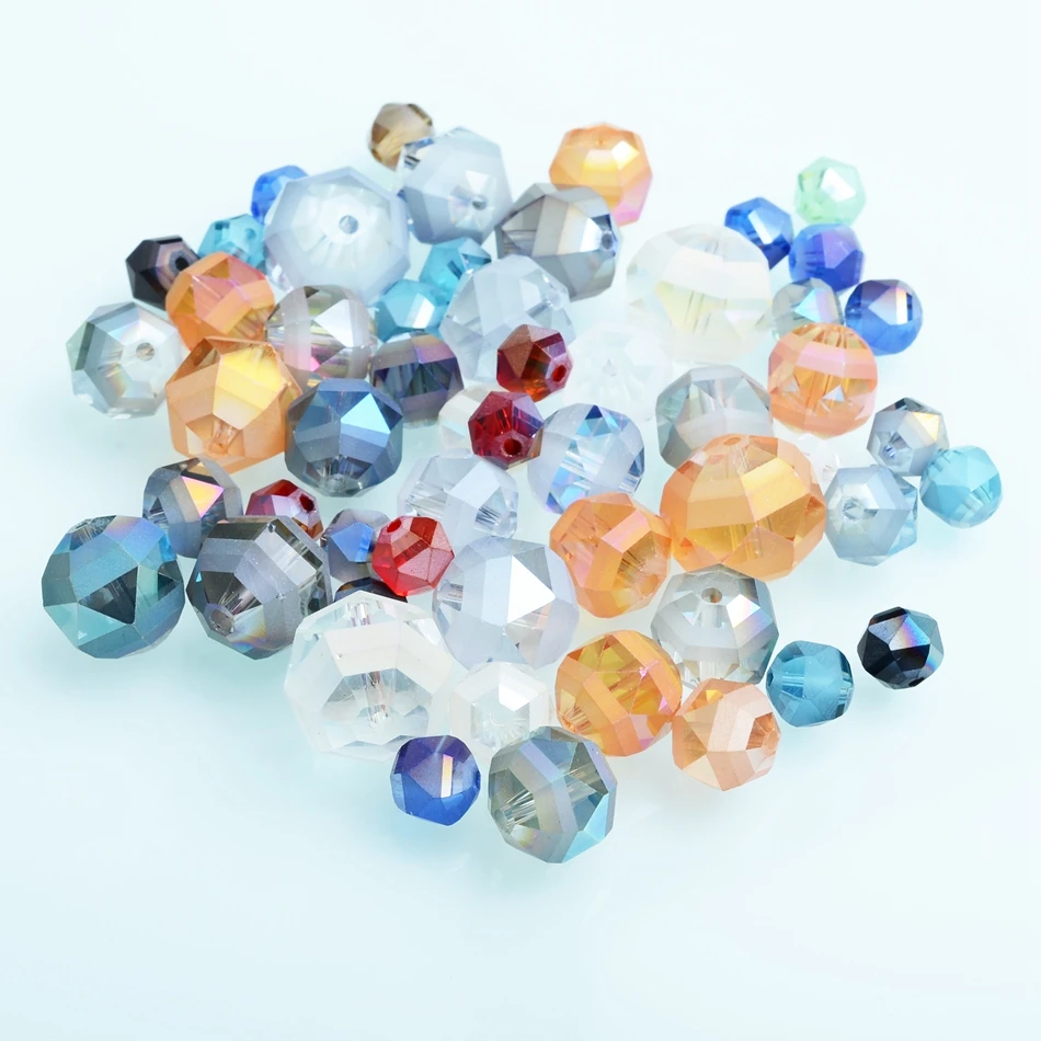 Треугольные граненые хрустальные разноцветные из бисера 8/10/12/14/16 мм матовые