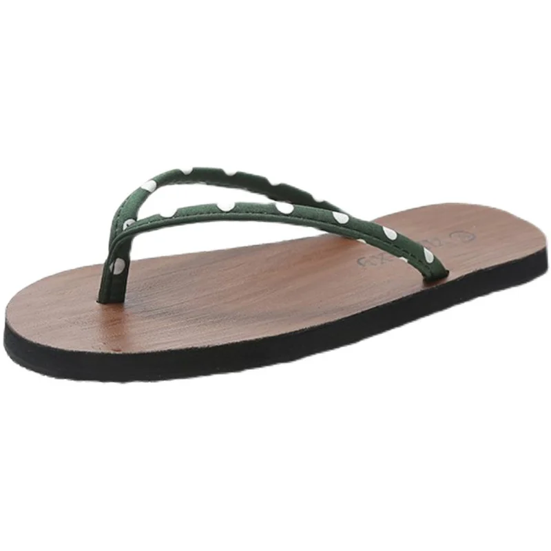 

Fashion Outer Wear Flip Flops Summer New Style Comfortable Flat Bottom Non-Slip Clip Feet Large Size Ladies Slippers