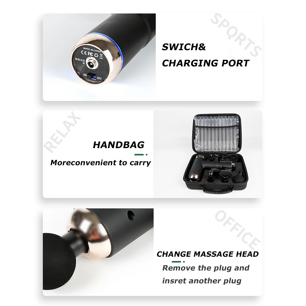 

Fashion Smart Massage Muscle Gun Noise Reduction Design Cordless Vibration for Neck and Back Relaxer Massager Gun for Female