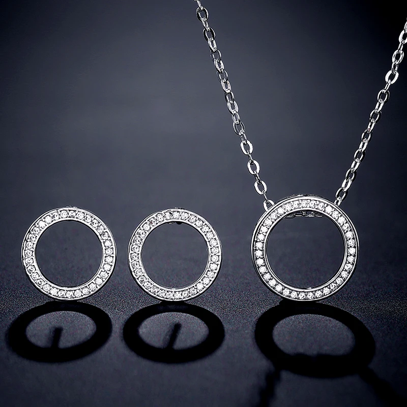 Ожерелье и серьги RAKOL с кубическим цирконием Модные Классические Комплекты