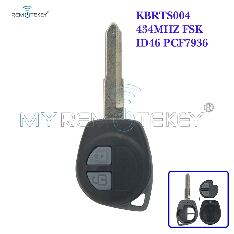 

Remtekey Remote car key for Suzuki Swift Splash 2005 2006 2007 2008 2009 2010 433mhz 2 button HU133 KBRTS004 ID46 chip