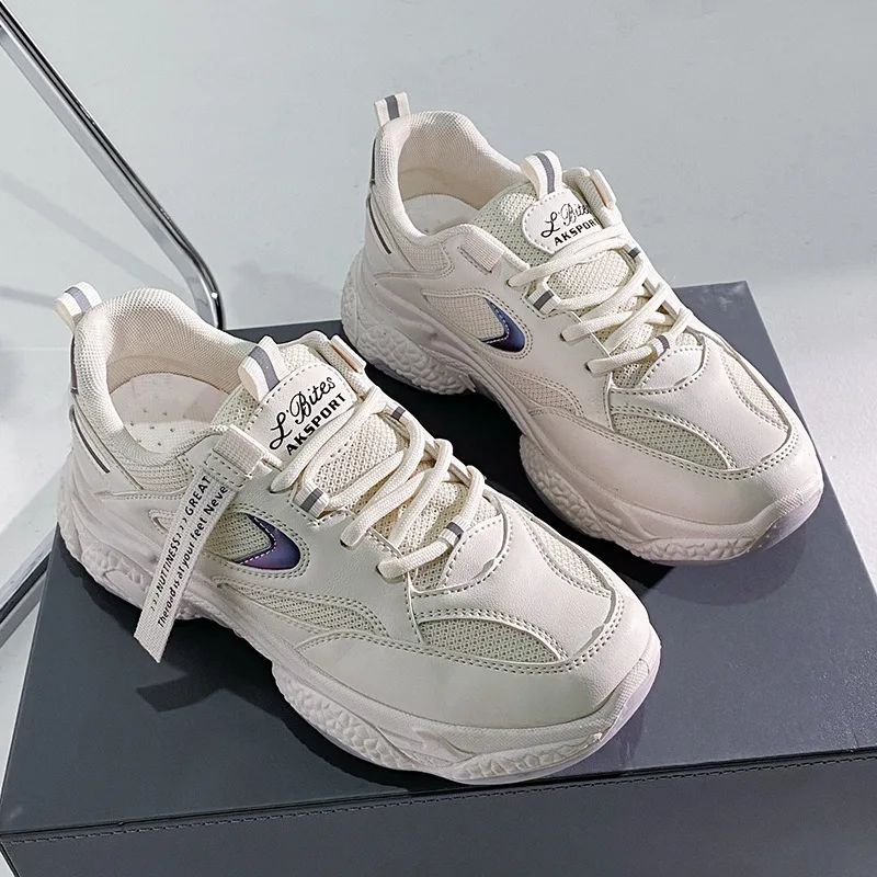 

Sports Shoes Female 2021 New Dad Shoes Female Color Matching Casual Student Shoes Platform Shoes