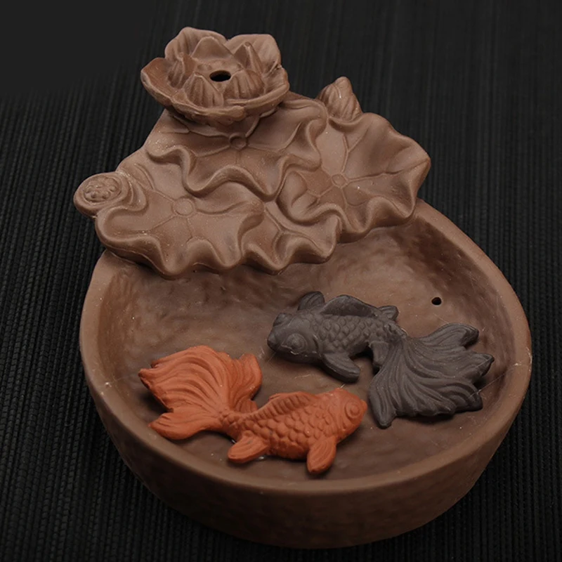 Промо акция! Кои рыба на удачу благовония дым обратного потока горелка керамика