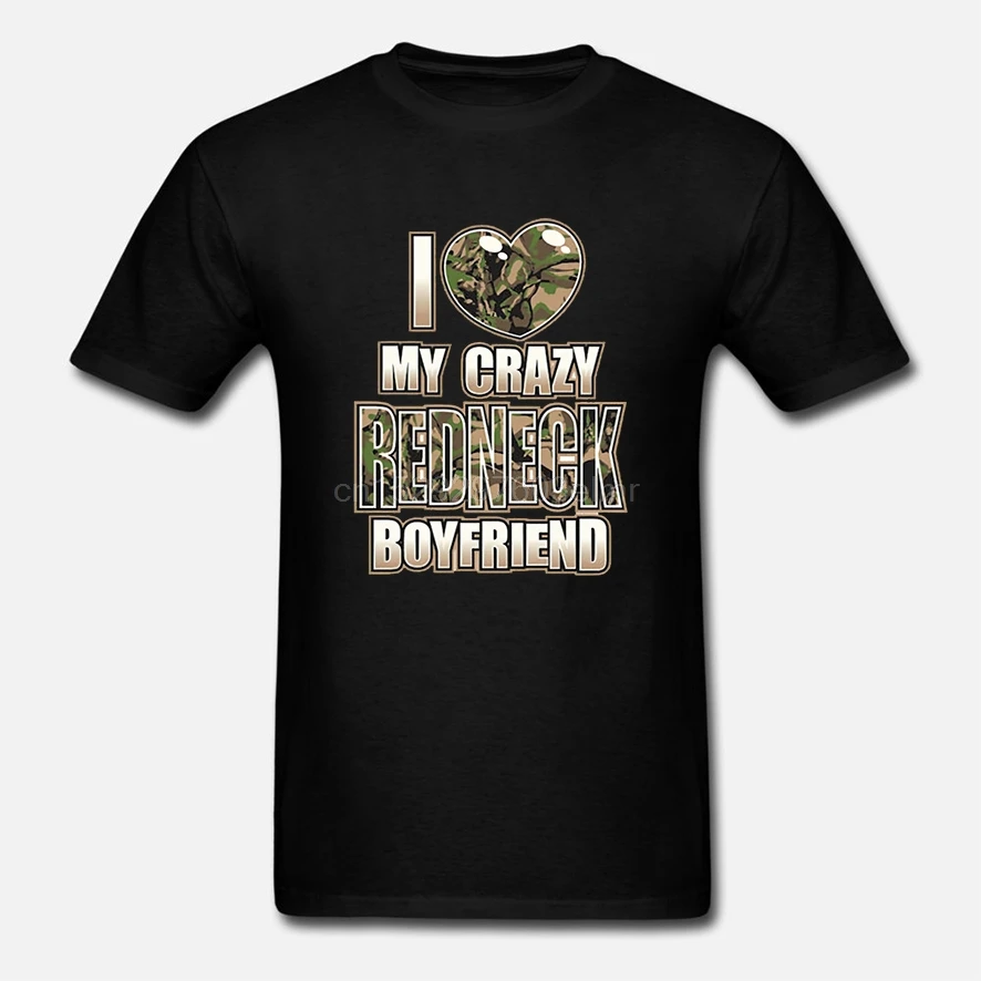 Забавная футболка с надписью I Love My Crazy REDNECK Boyfriend для юниоров большие размеры| |