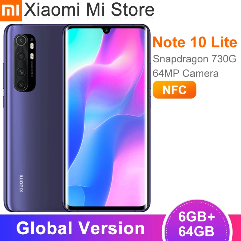 Смартфон Xiaomi Mi Note 10 Lite глобальной версии 6 ГБ 64 Snapdragon 730G камера мп экран 47 дюйма NFC