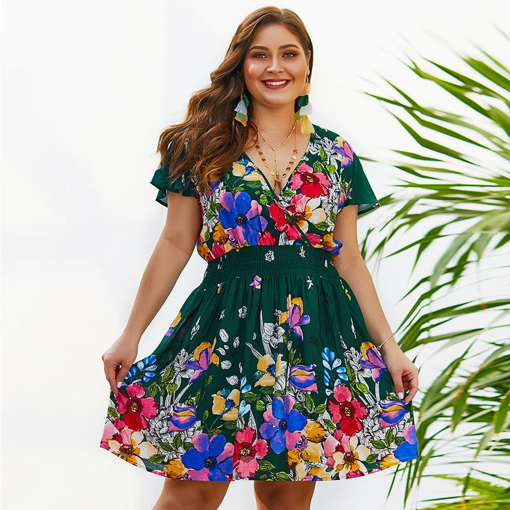 2020 модное женское летнее сексуальное богемное пляжное платье с v образным