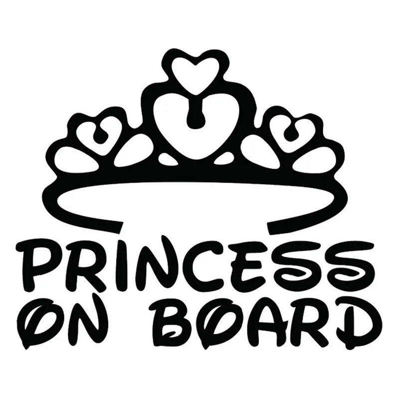 Princess Car Stickers BABY ON BOARD Sticker on Auto Warning Sign Decoration Car Styling Car Stickers and Decals,17cm*14cm