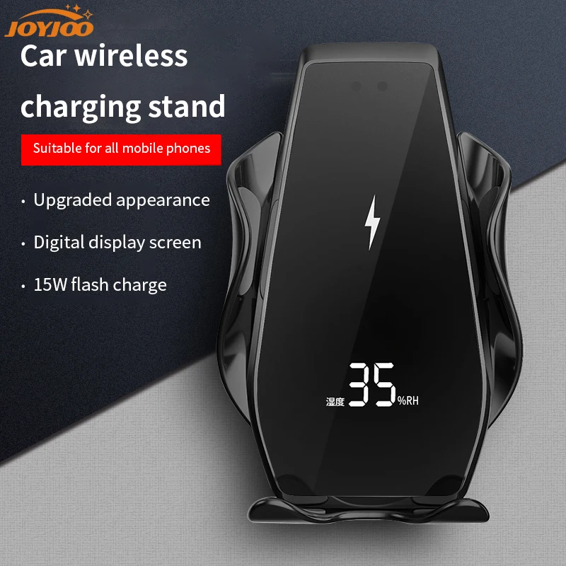 

New universal 15W wireless charging automatic sensor clamp mobile bracket free rotation bracket magnetic gas fast charger