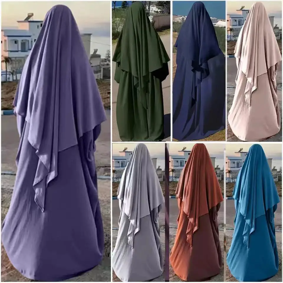 

Muslim Arab Clothing Niqab Hijabs Eid Prayer Garment Long Khimar Islamic Women Hijab Sleeveless Tops Abaya Jilbab Ramadan Abayas
