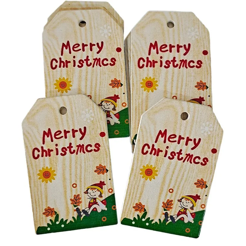 

2020 Christmas New Decorations Creative Painted Wooden Christmas Tree Pendants