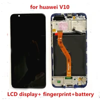 original for huawei v10 digitizer assembly with frame with fingerprint with battery display touch screen repair for huawei v10