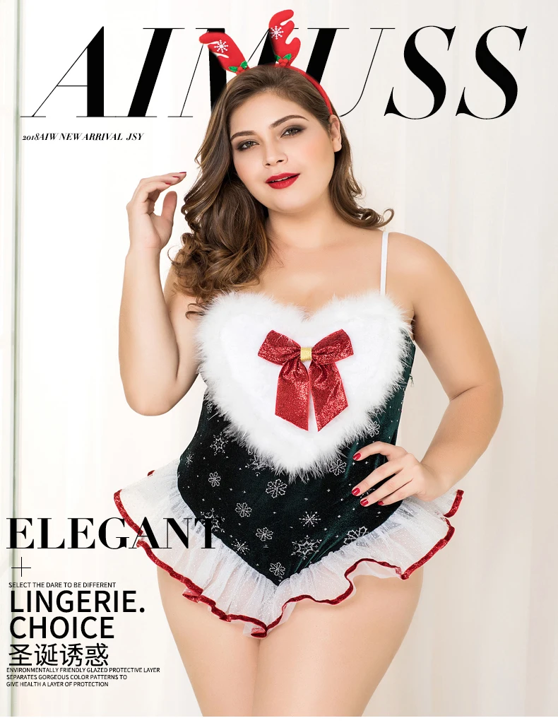 

Женское сексуальное нижнее белье для косплея, платье на Рождество, Женское боди зеленого цвета с бархатным кружевом, сексуальная девушка, г...