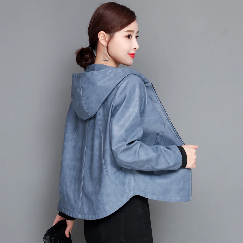 

Plus Size 3XL 4XL Leather Jacket Women Leather Coat 2021 New Women's Jackets Female Outerwear Black Motorcycle Coats Plus Cotton