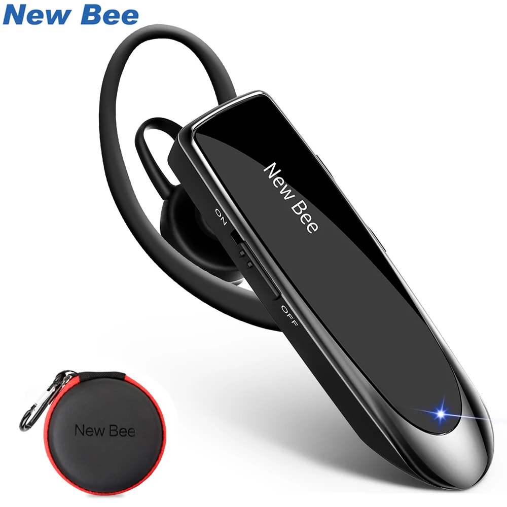 

New Bee Wireless Headset V5.0 Handsfree Earphones 24Hrs Talking Headphones With Noise Cancelling Mic For iPhone xiaomi