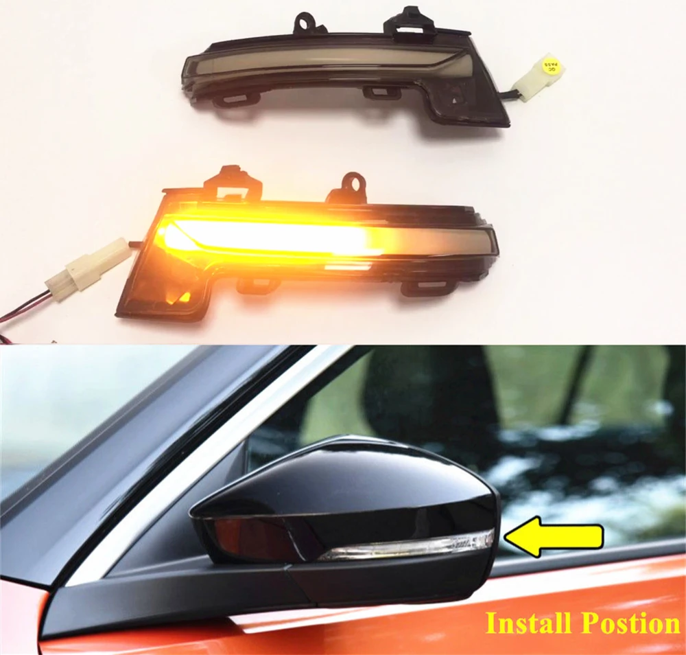 

For VW Volkswagen T-Roc 2018 Car LED Blinker Indicator Dynamic Repeater Sequential Mirror Light