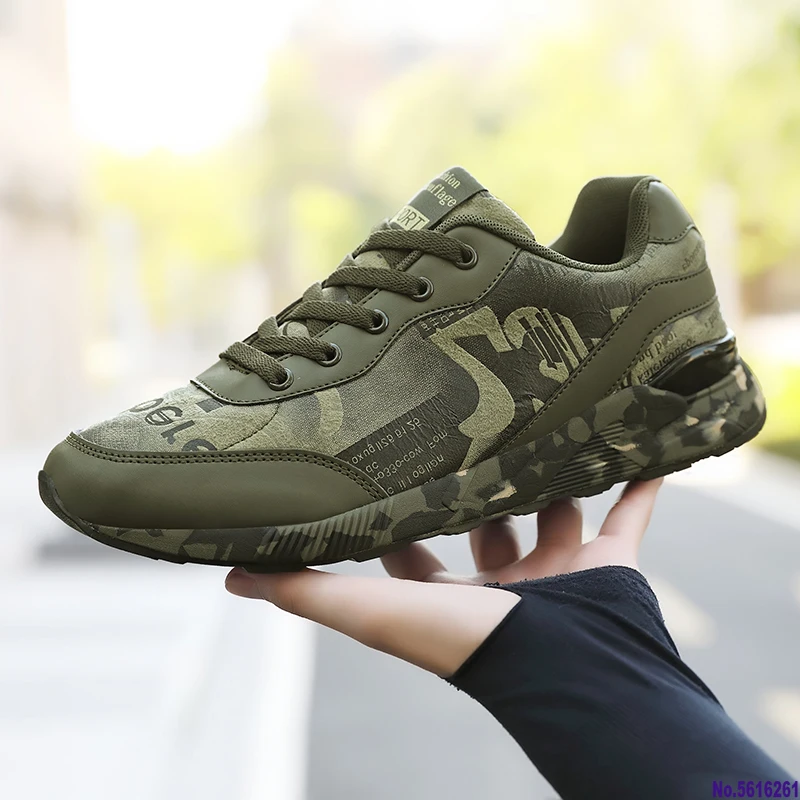 

Fashion Sneakers For Men Outdoor Army Green Casual Shoes Men Camouflage Comfortable Mans Walking Footwear Lovers Size 36-44