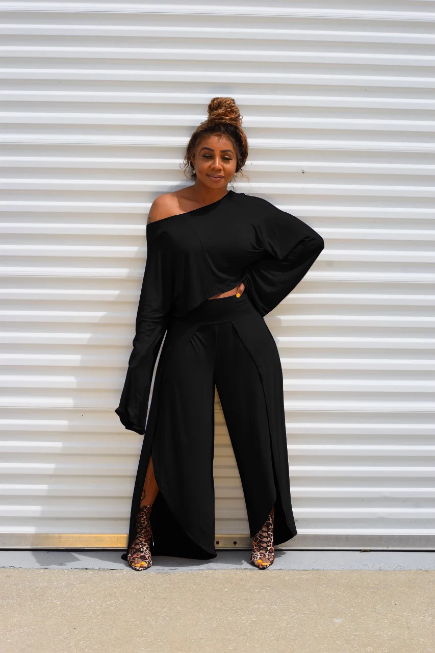 Зимний весенний женский спортивный костюм с круглым вырезом и длинным рукавом