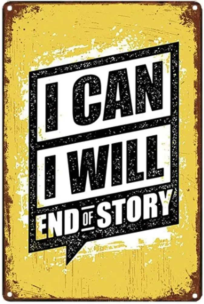 

Metal Wall Sign I Can I WilI Cafe Bar Indoor Outdoor Room Art Wall Decoration Retro Style Square Metal Sign 8X12 Inches