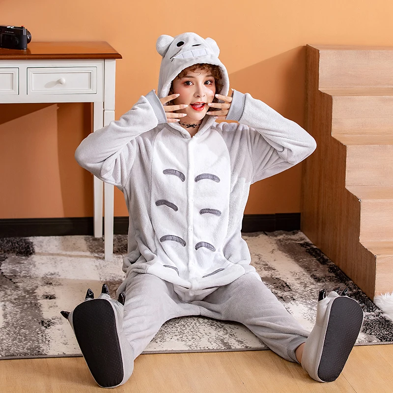Смешной мужской Тоторо мультяшный костюм Onsie животное женская пижама для пар