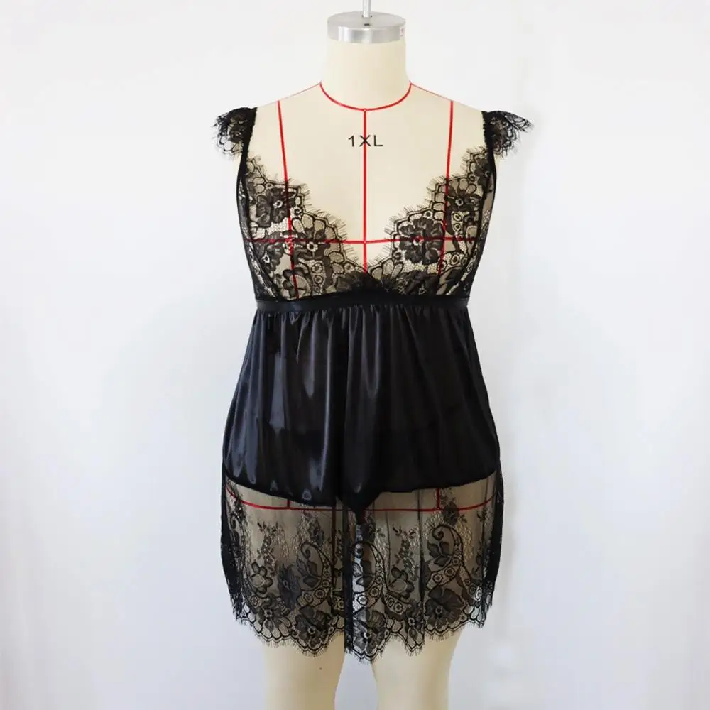 Женское прозрачное сексуальное нижнее белье размера плюс 3XL 4XL 5XL женское