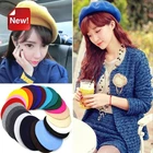 Женские осенне-зимние мягкие теплые шерстяные классические береты фетровые шапки французский художник мешковатые шапки Лыжные шапки KH654134 модный дизайн