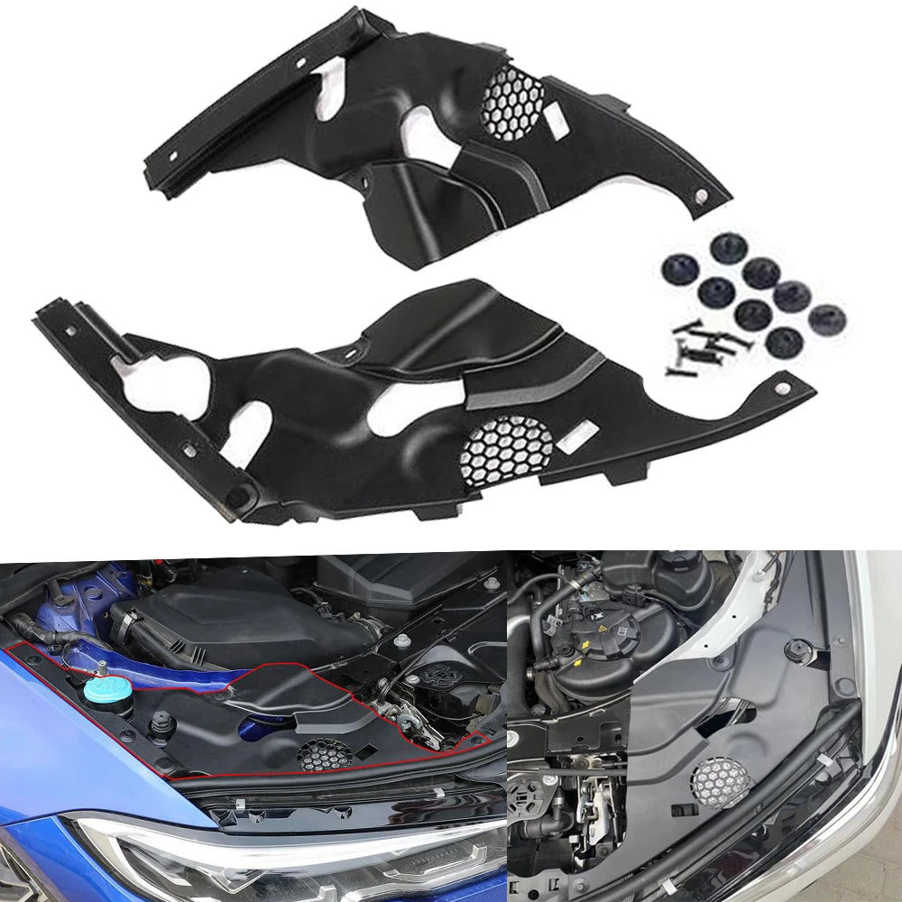 Car Engine Compartment Fender Guard Plate Cover Headlight Protection Headlamp Dust for BMW 3 Series 320i 330e G20 G28 2019-2021