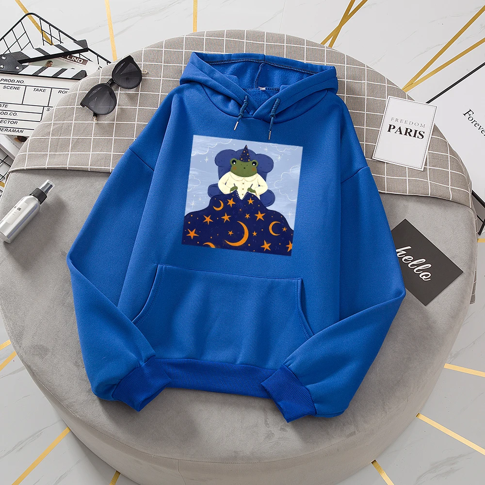 

Harajuku Hoodies Womens Clothing Tops Streetwear Jumper Women Cute Frog Printed Oversized Thick Warm Hoodie Hooded Sweatshirt