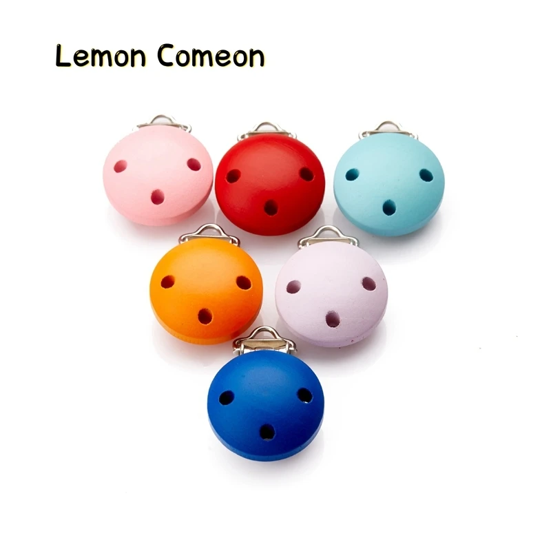 Lemon Comeon 20Pc Pure Natural Wo Wooden Pacifier Clips Infant Nipple Holder Dummy Clip Diy Care Accessories Pacifier Chain Tool