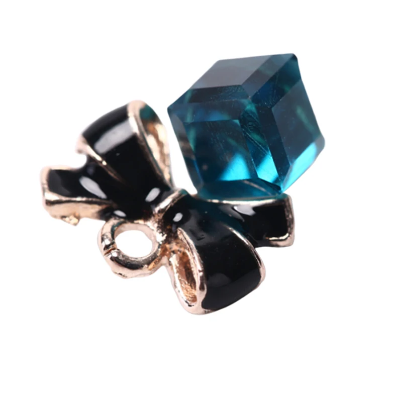 10 шт./лот квадратные стеклянные эмалевые подвески в форме банта капли масла