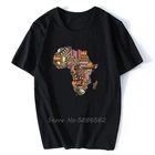 Футболка с Африканской гордостью, традиционный этнический узор, Карта Африки, Весенняя высокоэластичная хлопковая смешная Мужская футболка, футболки в стиле хип-хоп, топы