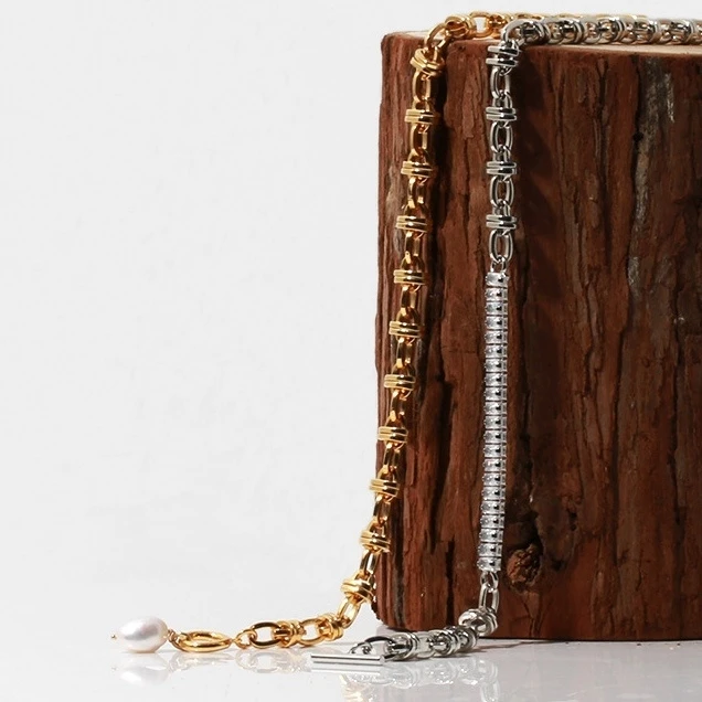 Ожерелье-чокер женское из латуни с настоящим жемчугом и цирконием класса ААА -