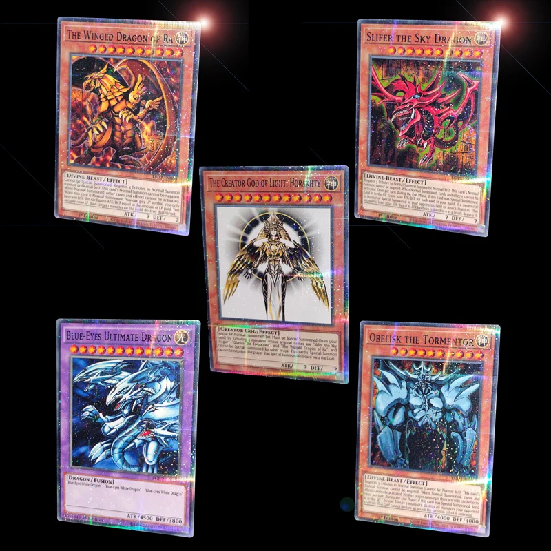 Yugioh! DIY Flash Card English Edition Blue-Eyes Ultimate Dragon Egyptian God Game Collection Cards Children&#39;s Gifts