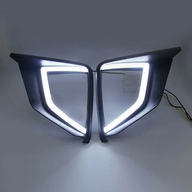 for Mitsubishi Xpander Eclipse Cross 2017-2020 LED DRL Daytime Running Light with Turn Signal Fog Lights Driving Lamp |