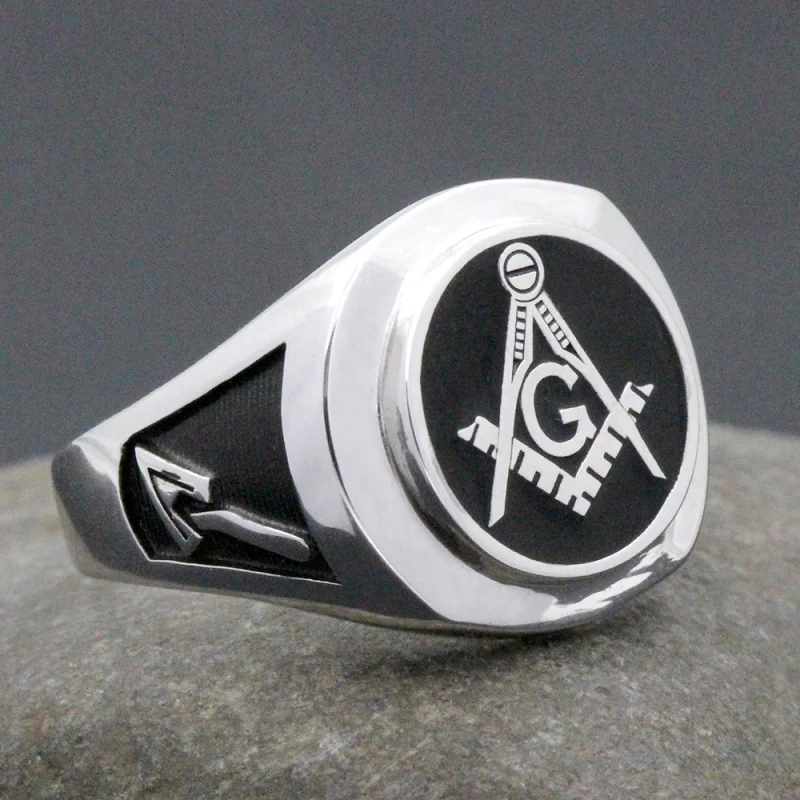 Кольцо из стерлингового серебра Master Mason Symbol G Тамплиер масонство