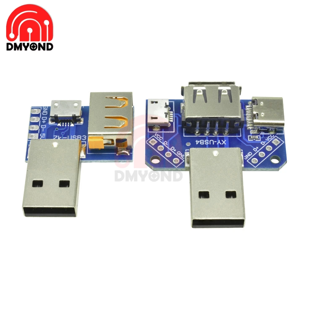 USB Converter Standard Female to Male Micro Type-C 4P 4Pins Terminal Adapter Board PCB 2.54mm 2.54 mm | Обустройство дома