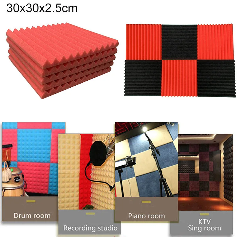 5 шт. акустическая пенопластовая панель звукоизоляция стоп-поглощение губка для