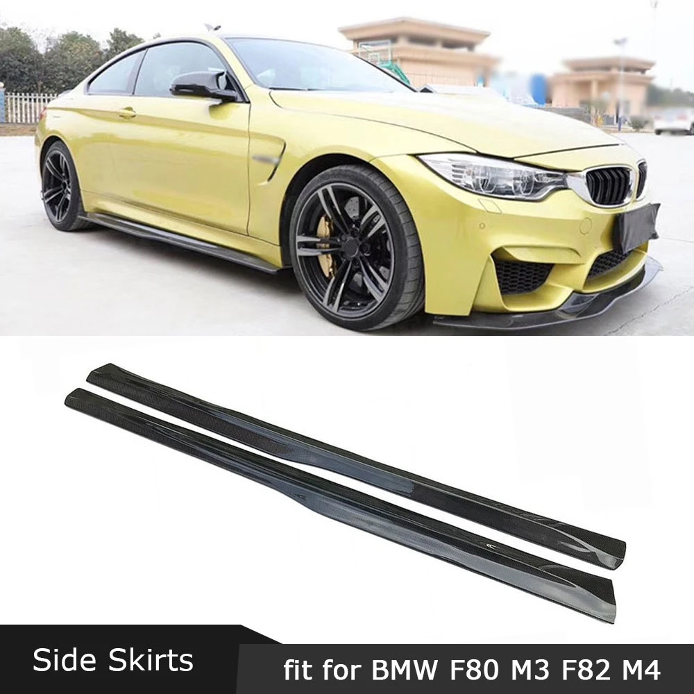 Автомобильный Стайлинг углеродного волокна сторона юбки фартук для BMW F82 F83 M4 купе