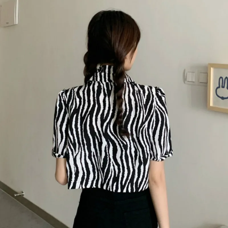 

Crop Jackets Women Chic Leopard Summer Harajuku Stylish Korean Ladies Outwear Single Breasted All-match Popular Femme Jacket Hot