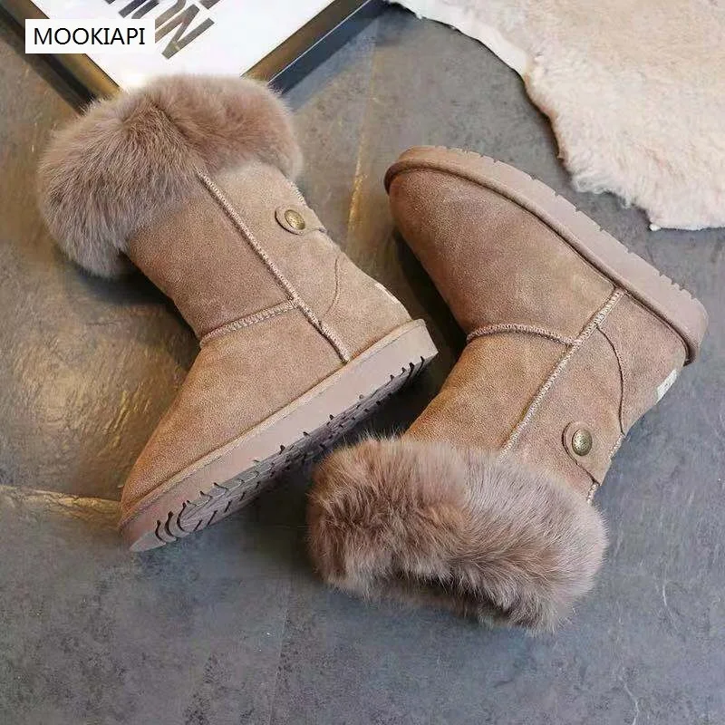 Новейшие Женские ботинки в австралийском стиле 2019 г. Натуральная овчина 100%