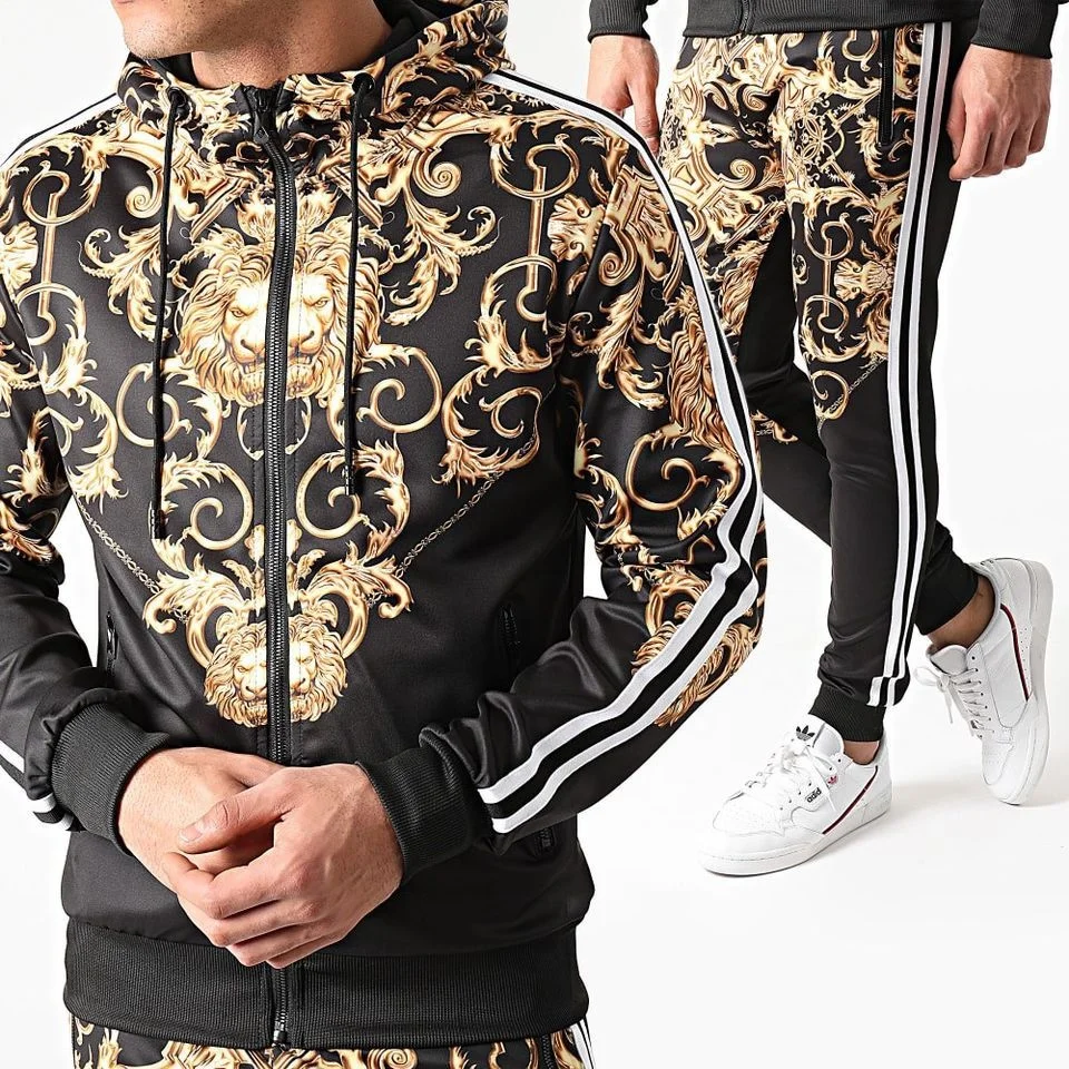 

New Family Style, 3D Printed Sports Pants, Hooded Top, Running Jacket, Two-piece Suit