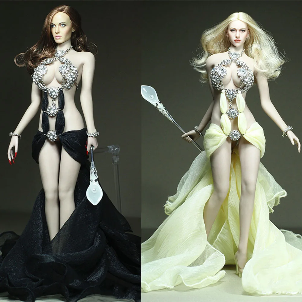 

Изготовленная на заказ Сексуальная Женская юбка в масштабе 1/6, яркая нежная желтая марлевая юбка одежда для солдат для 12-дюймовой фигурки