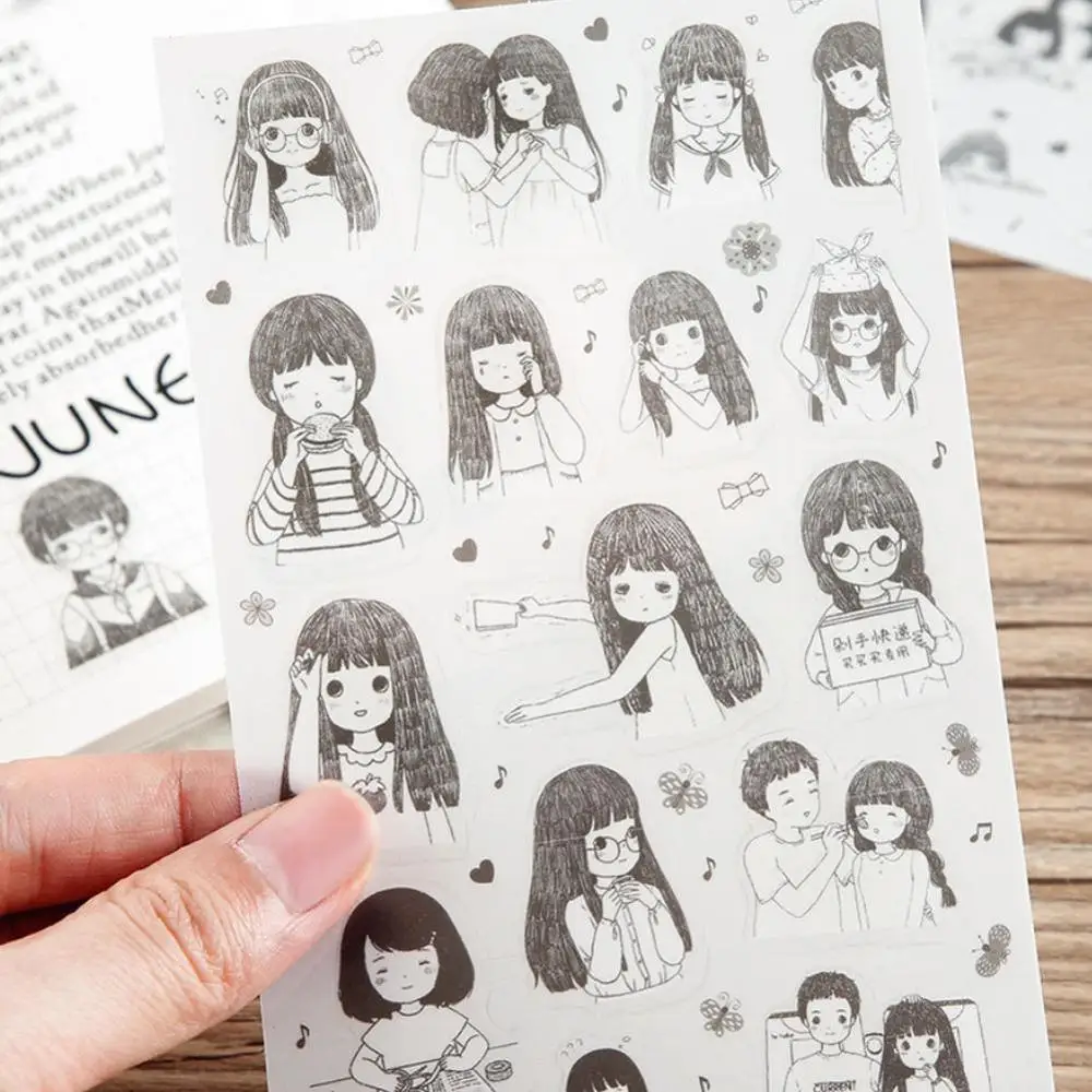 6 листов DIY Kawaii ПВХ Цветочные наклейки для девочек ежедневное фото скрапбукинг