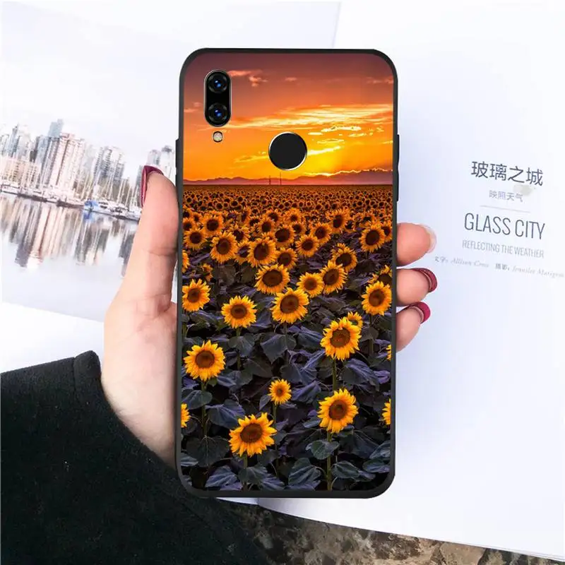 

Flower sunflower pattern Phone Cases For Huawei honor Mate P 10 20 30 40 Pro 10i 9 10 20 8 x Lite Luxury brand shell funda coque